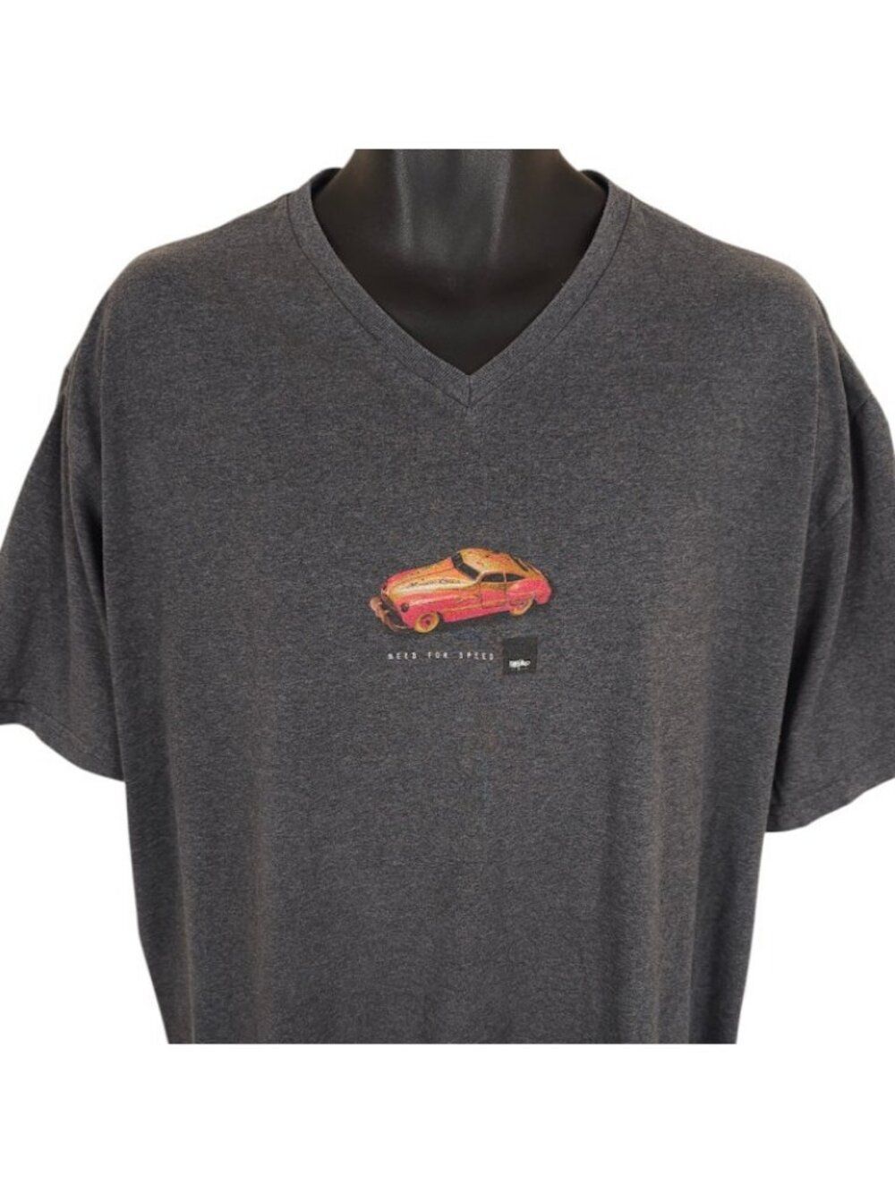 Vintage Mossimo T Shirt Mens Size XL Gray 90s Need For Speed V Neck Made In USA